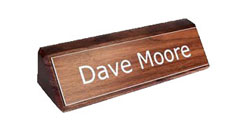 Walnut Wood Desk Nameplates