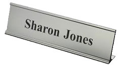 Crown Stamp is your source for custom office name plates. Many sizes, colors and font styles. Quantity Discounts. Fast Shipping.